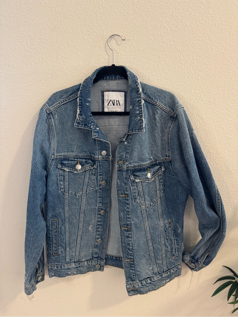 Zara White Label with Dark Blue Denim Trim